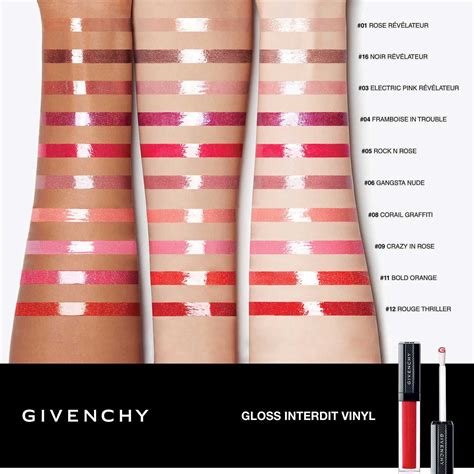 givenchy rouge vinyl noir|givenchy gloss interdit vinyl swatches.